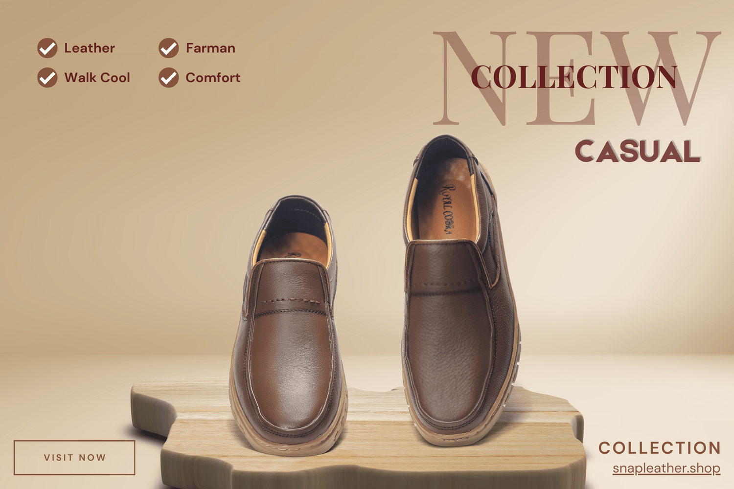 Casual Shoes - Snap Leather 